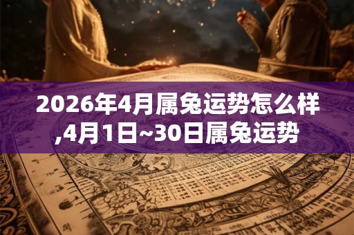 2026年4月属兔运势怎么样,4月1日~30日属兔运势