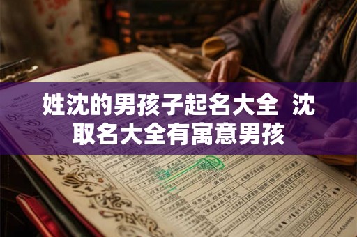 姓沈的男孩子起名大全  沈取名大全有寓意男孩