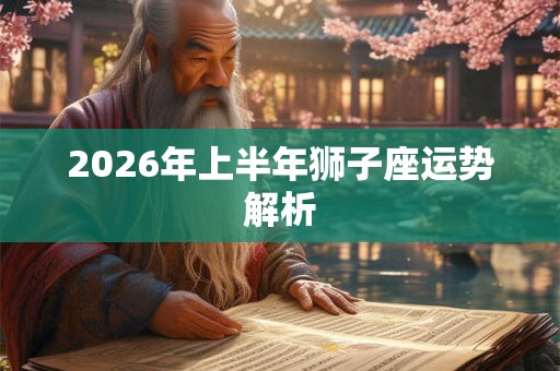 2026年上半年狮子座运势解析