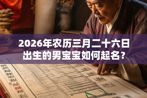 2026年农历三月二十六日出生的男宝宝如何起名？