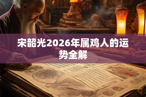 宋韶光2026年属鸡人的运势全解