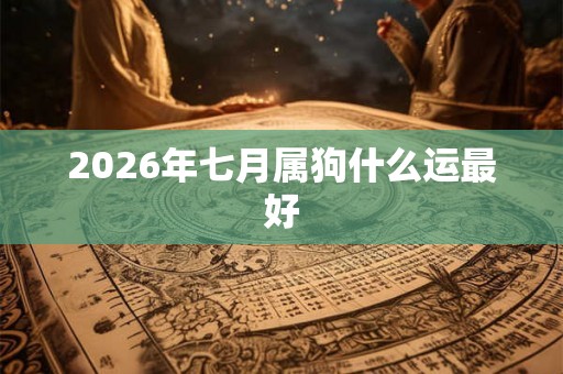 2026年七月属狗什么运最好