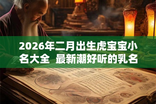 2026年二月出生虎宝宝小名大全  最新潮好听的乳名