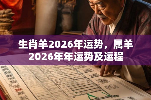 生肖羊2026年运势,属羊2026年年运势及运程 生肖羊2026年运势,属羊2026年年运势及运程