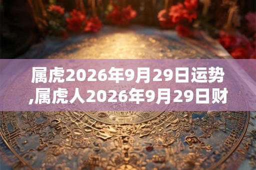属虎2026年9月29日运势,属虎人2026年9月29日财运,生肖虎2026年9月29日运势