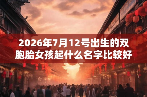 2026年7月12号出生的双胞胎女孩起什么名字比较好，五行属什么？