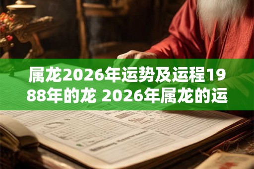 属龙2026年运势及运程1988年的龙 2026年属龙的运程如何1988年龙的运势如何