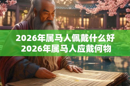 2026年属马人佩戴什么好 2026年属马人应戴何物