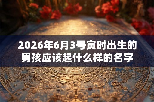 2026年6月3号寅时出生的男孩应该起什么样的名字