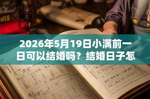 2026年5月19日小满前一日可以结婚吗？结婚日子怎么选择？