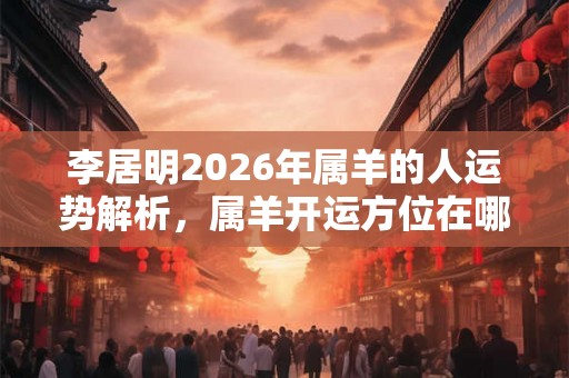李居明2026年属羊的人运势解析，属羊开运方位在哪？