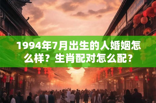 1994年7月出生的人婚姻怎么样？生肖配对怎么配？
