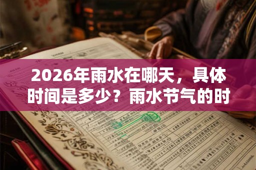 2026年雨水在哪天，具体时间是多少？雨水节气的时间如何计算？