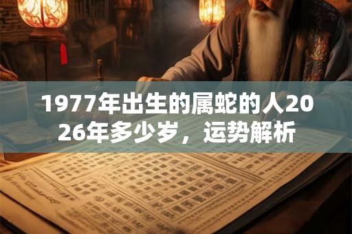 1977年出生的属蛇的人2026年多少岁，运势解析