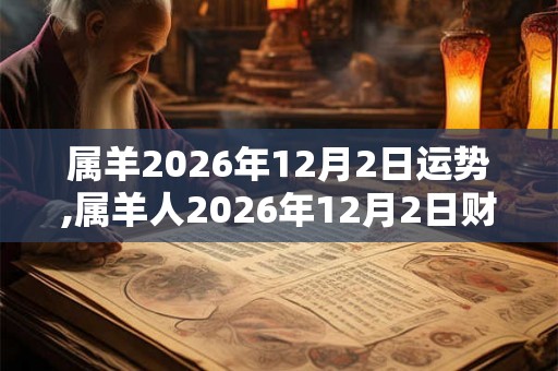 属羊2026年12月2日运势,属羊人2026年12月2日财运,生肖羊2026年12月2日运势