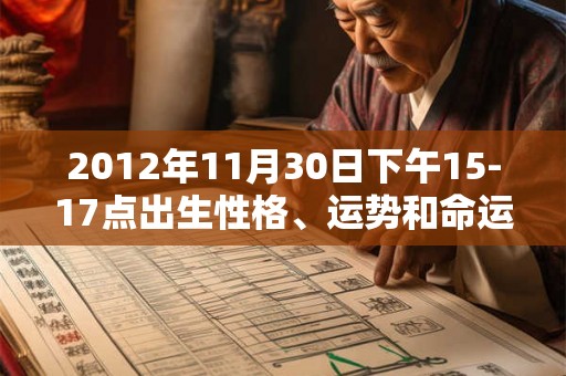 2012年11月30日下午15-17点出生性格、运势和命运