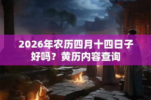2026年农历四月十四日子好吗？黄历内容查询