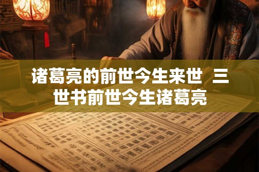 诸葛亮的前世今生来世  三世书前世今生诸葛亮
