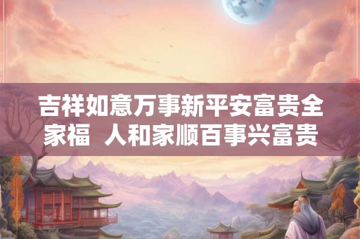 吉祥如意万事新平安富贵全家福  人和家顺百事兴富贵平安福满堂