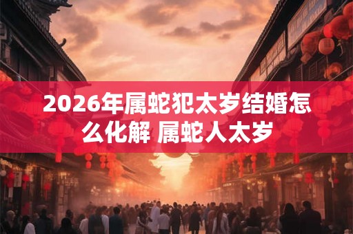 2026年属蛇犯太岁结婚怎么化解 属蛇人太岁