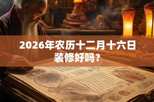2026年农历十二月十六日装修好吗? 2026年农历十二月十六日装修好吗?