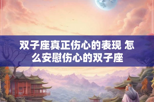 双子座真正伤心的表现 怎么安慰伤心的双子座