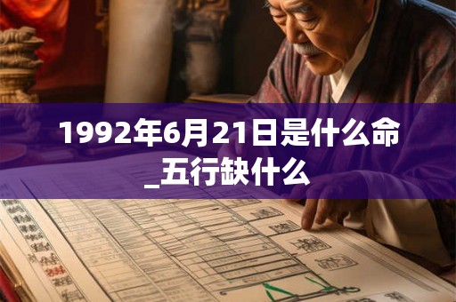 1992年6月21日是什么命_五行缺什么