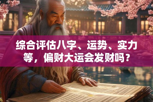 综合评估八字、运势、实力等，偏财大运会发财吗？
