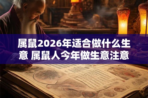 属鼠2026年适合做什么生意 属鼠人今年做生意注意事项