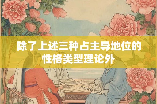 除了上述三种占主导地位的性格类型理论外
