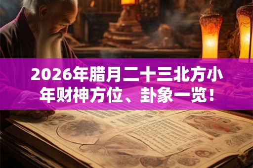 2026年腊月二十三北方小年财神方位、卦象一览! 2026年腊月二十三北方小年财神方位、卦象一览!