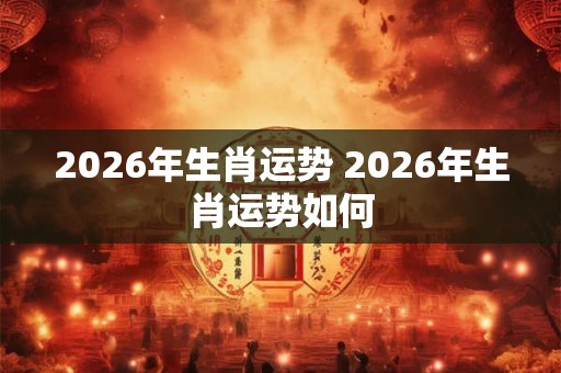 2026年生肖运势 2026年生肖运势如何