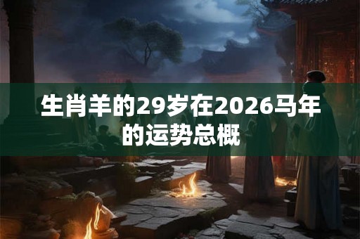 生肖羊的29岁在2026马年的运势总概
