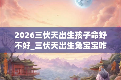 2026三伏天出生孩子命好不好_三伏天出生兔宝宝咋样