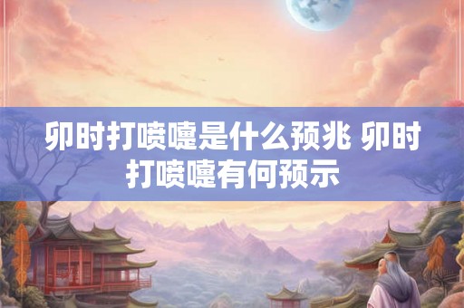 卯时打喷嚏是什么预兆 卯时打喷嚏有何预示