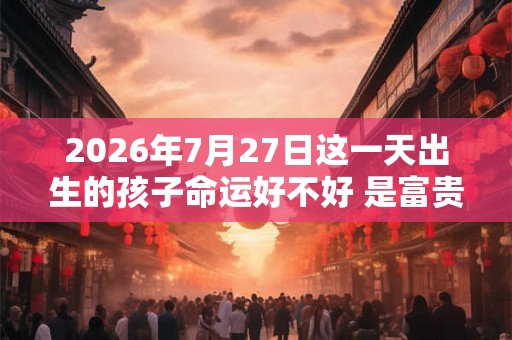 2026年7月27日这一天出生的孩子命运好不好 是富贵命吗