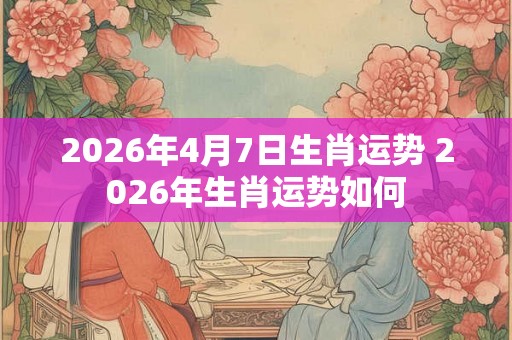 2026年4月7日生肖运势 2026年生肖运势如何