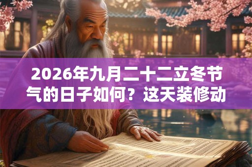 2026年九月二十二立冬节气的日子如何？这天装修动土好吗？