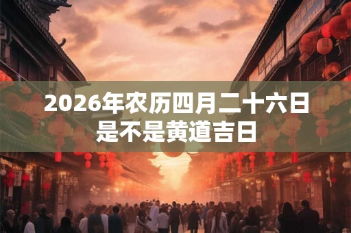 2026年农历四月二十六日是不是黄道吉日