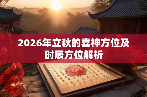 2026年立秋的喜神方位及时辰方位解析