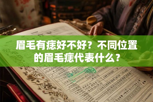 眉毛有痣好不好？不同位置的眉毛痣代表什么？