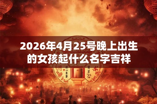 2026年4月25号晚上出生的女孩起什么名字吉祥
