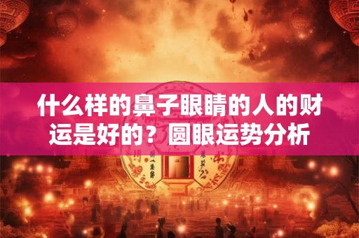 什么样的鼻子眼睛的人的财运是好的？圆眼运势分析