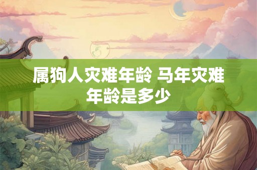 属狗人灾难年龄 马年灾难年龄是多少