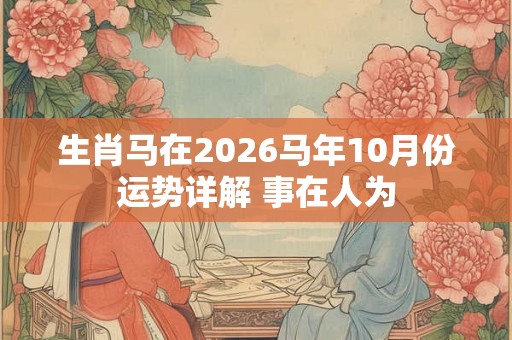 生肖马在2026马年10月份运势详解 事在人为