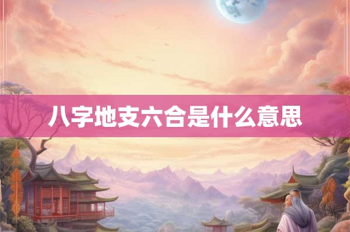 八字地支六合是什么意思