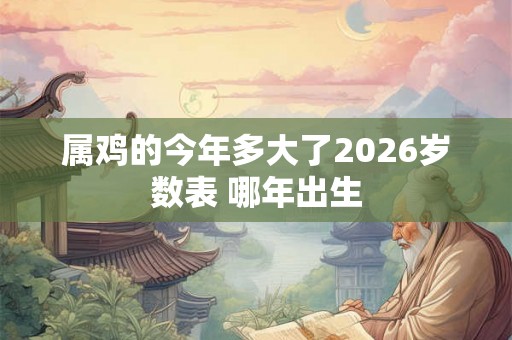 属鸡的今年多大了2026岁数表 哪年出生