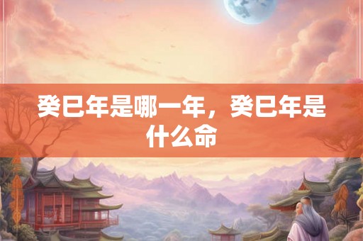 癸巳年是哪一年，癸巳年是什么命