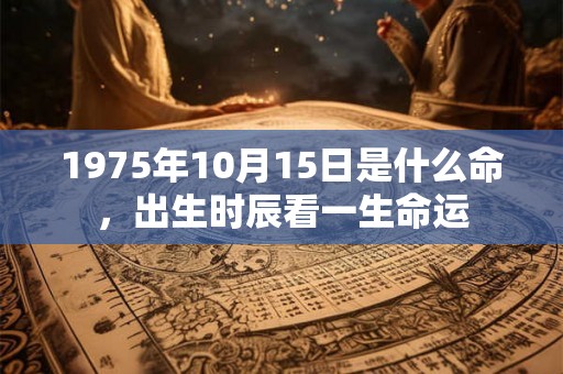 1975年10月15日是什么命，出生时辰看一生命运