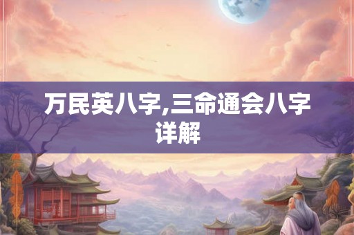 万民英八字,三命通会八字详解